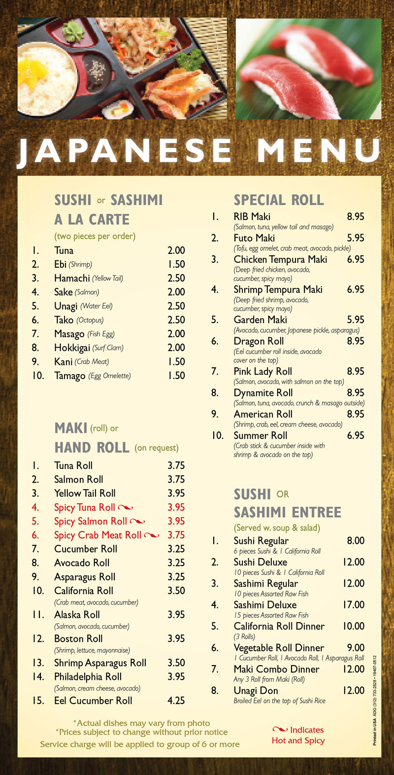 menu